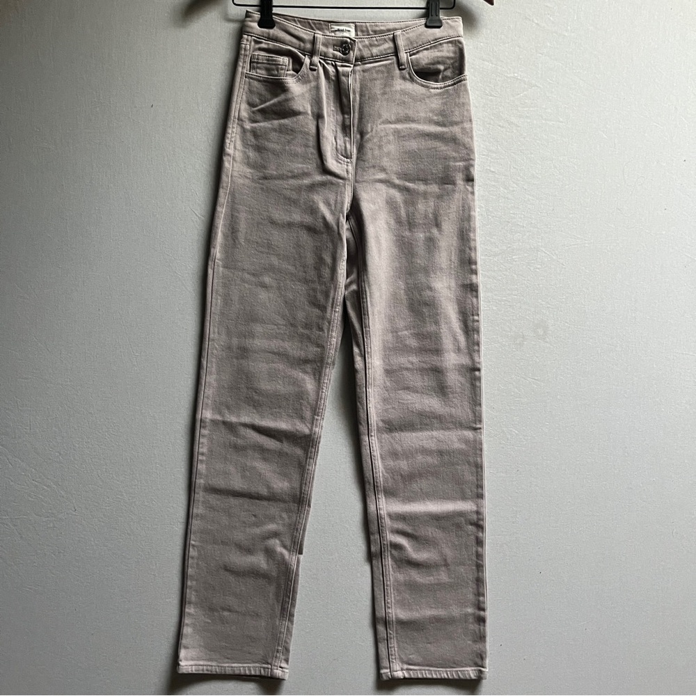 Wilfred Aritzia High-Rise Straight-Leg Tan Jeans Size 0 XS